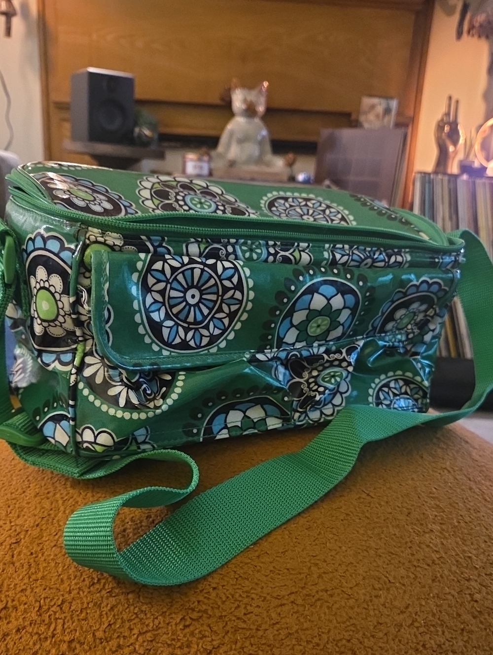Vera Bradley Green Floral Medallion Lunchbag Tote